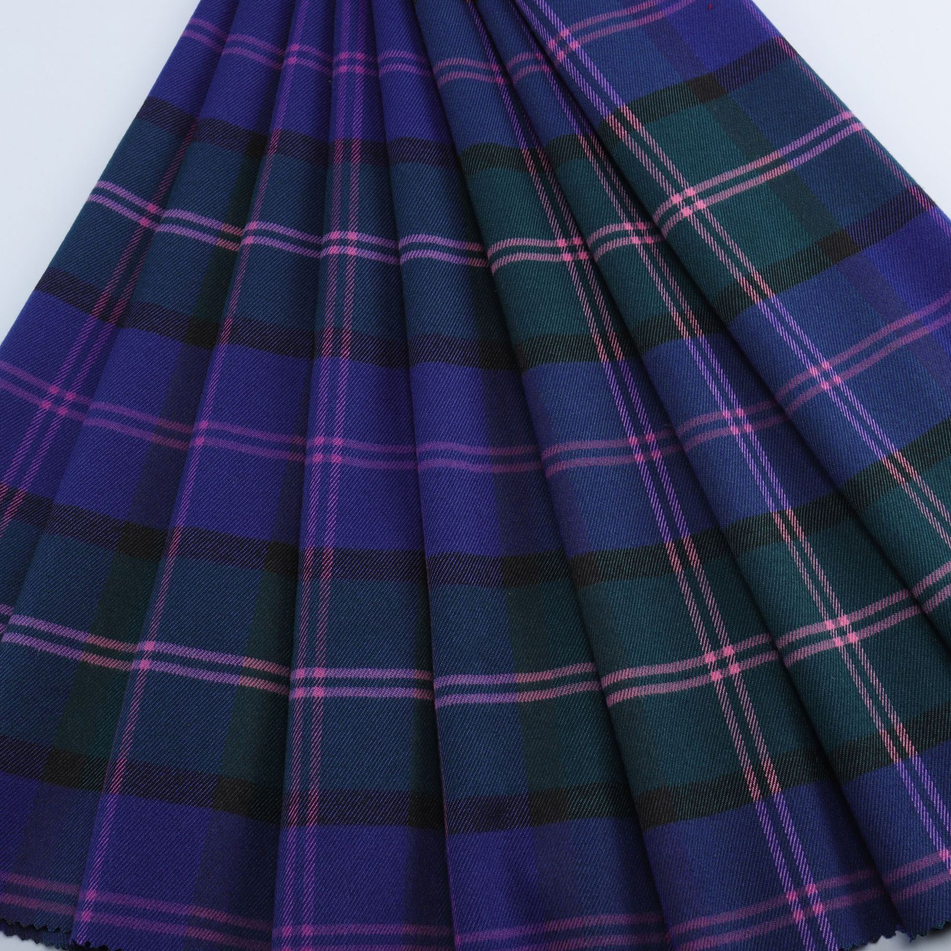 tr色织磨毛斜纹弹力jk制服百褶校服短裙休闲外套包裙箱包装饰面料