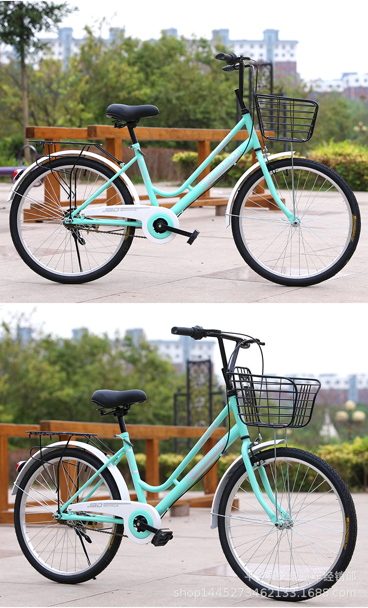 厂家直销24/26寸成人实心胎自行车免充气超轻便中大学生男女通用