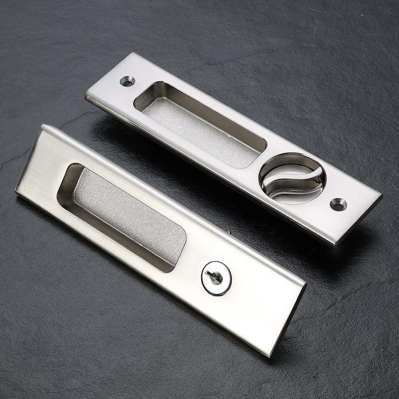 移门钩锁厨房门门锁折叠移门锁滑暗装双面带钥匙推拉门锌合金