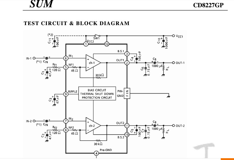 ta8227p是双声道2.5wx2音频功放电路质量稳定量大价优