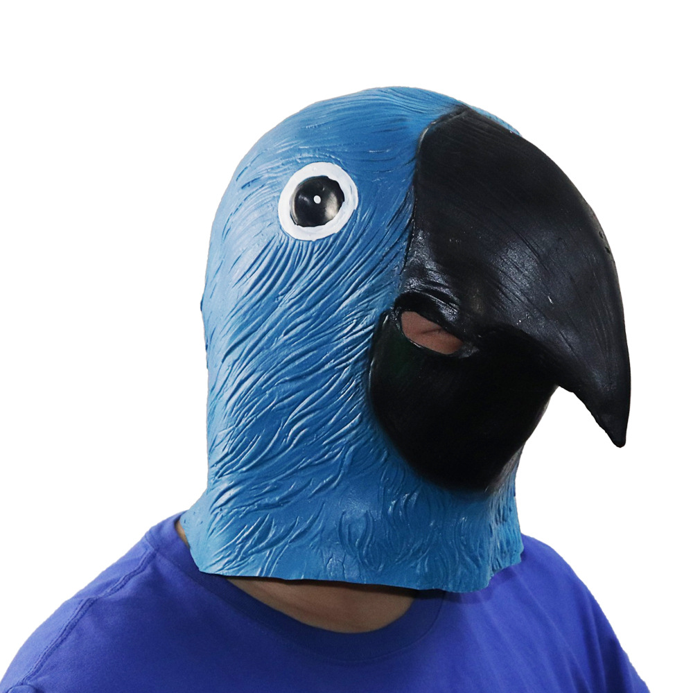 逗逼鹦鹉面具 可爱鹦鹉头套模特演出动漫头套 酒吧聚会恶搞整蛊