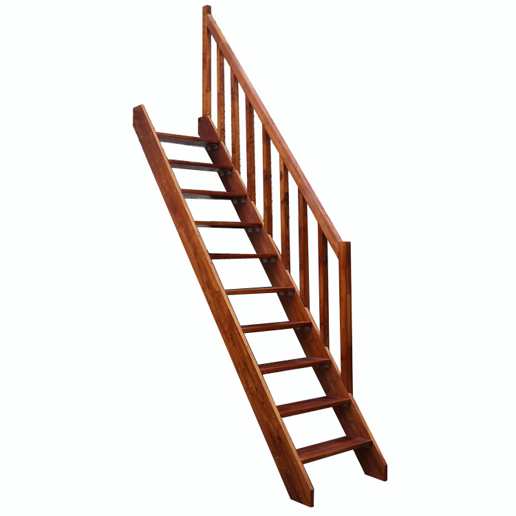 阁楼楼梯木质家用定制复式时尚简易约loft一字带扶手直登高爬梯子