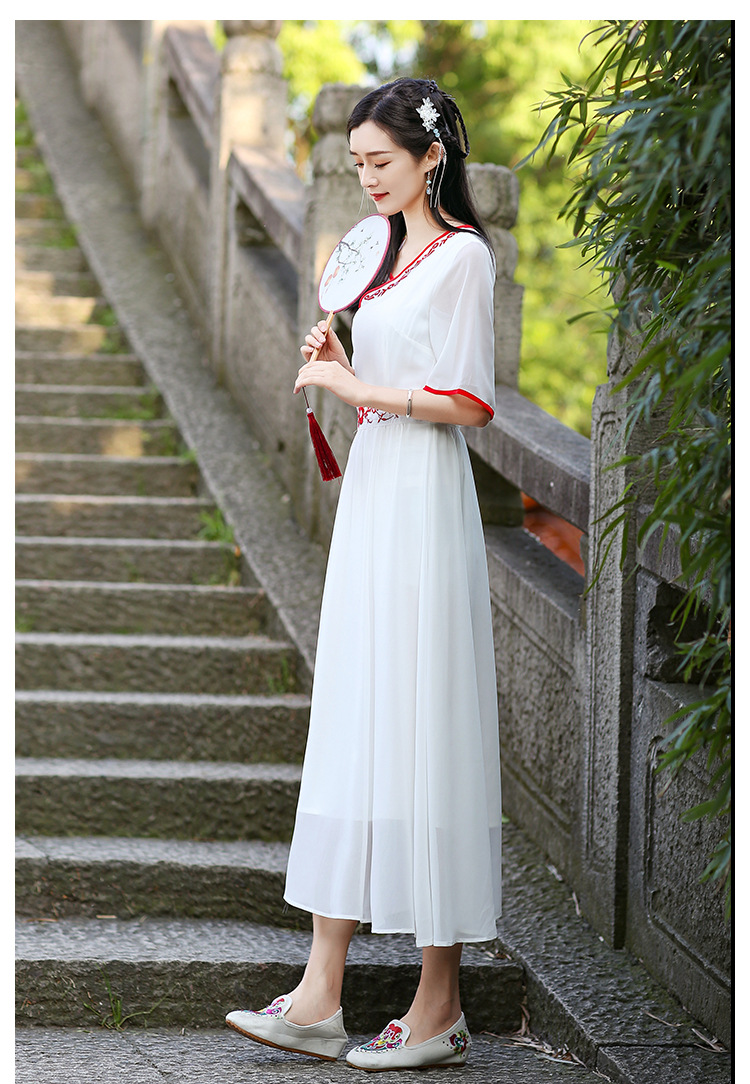 ahm-olz1003仙女雪纺古风连衣裙 tzw - 唐织绾女装店