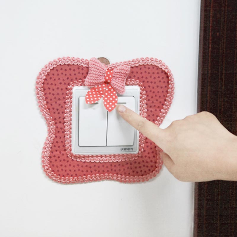 家用开关保护套双开关套客厅创意灯开关插座装饰贴墙贴布艺开关贴