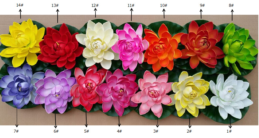 本厂供应的各种仿真荷花具有泡水不掉色,放久不褪色,款式多样,颜色