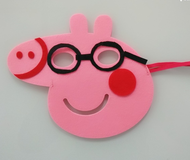 小猪一家猪爸爸妈妈毛毡布面具卡通头饰幼儿园小猪表演道具