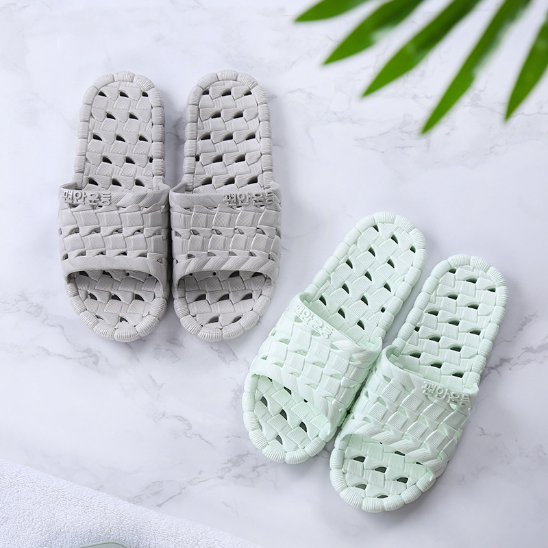 C4 Plastic Home Bathroom Slippers Female Summer New Hollow Non-Slip Sandals Hotel Bath Leaking Sandals Stall