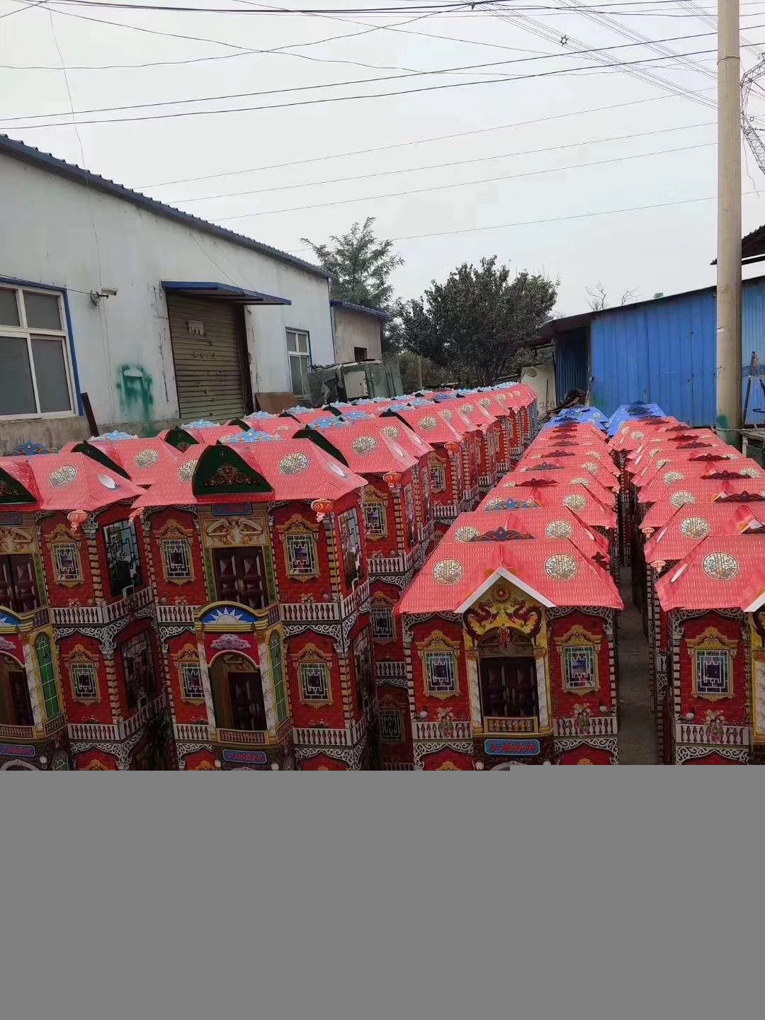 殡葬用品折叠灵屋 灵房纸房子冥屋纸扎纸货天都豪宅批发