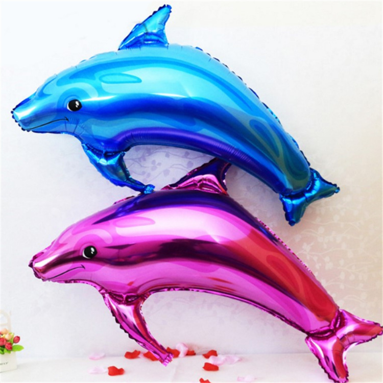大号103cm海豚铝膜气球 婚庆生日派对装饰铝膜飘空铝箔气球