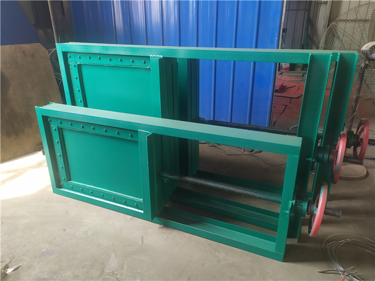 风管气动插板阀 粉尘物料碳钢放料阀 气缸调节控制插板阀500x500