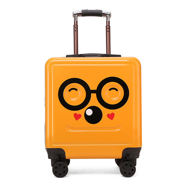 厂家直销新款18寸卡通儿童登机箱 可爱表情贴旅行箱万向轮密码箱