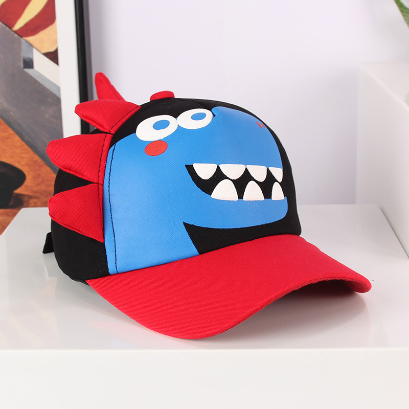 儿童棒球帽子春季新潮流可爱卡通恐龙中小童小学生夏季户外遮阳帽