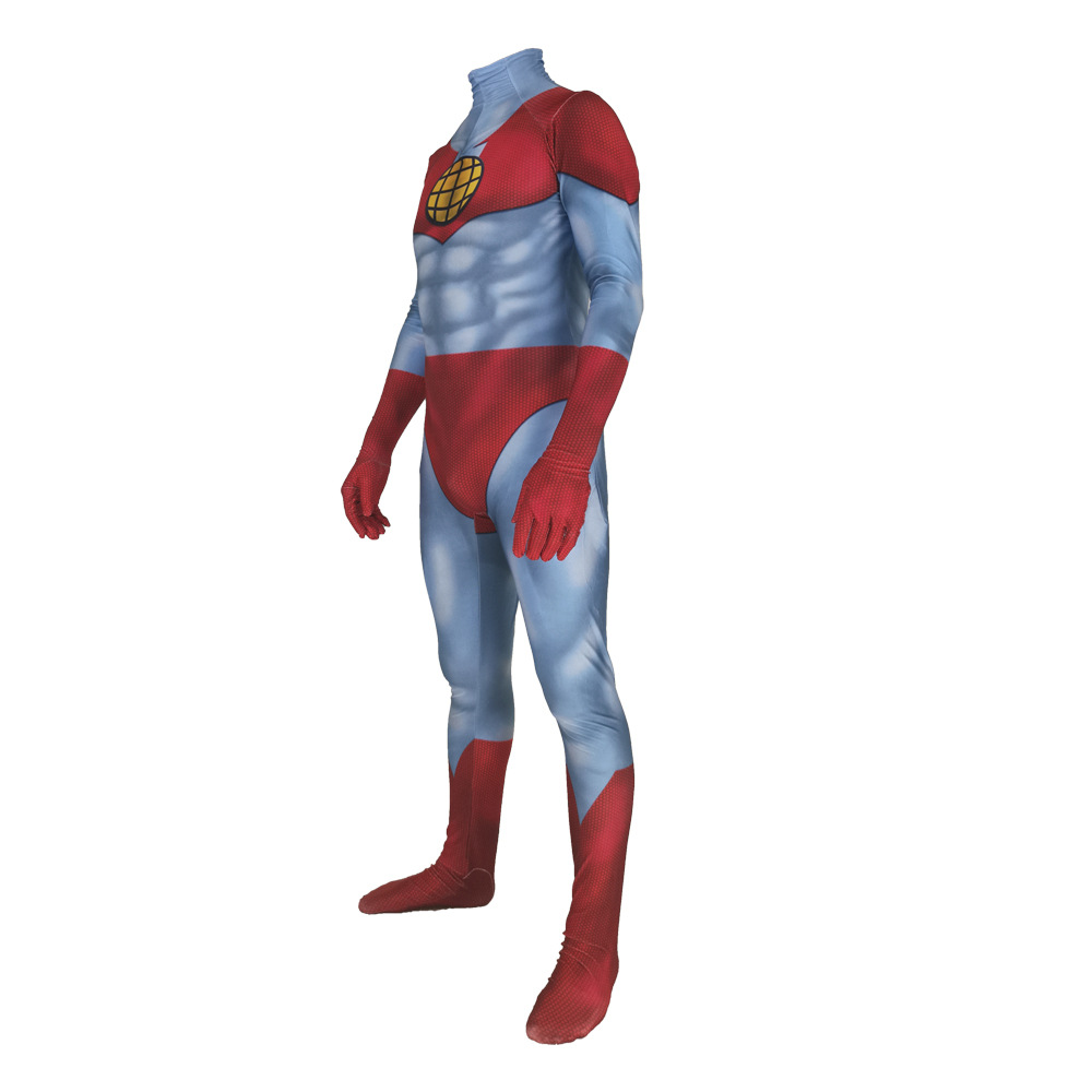 3d地球超人角色扮演连体紧身衣captain planet cosplay costume
