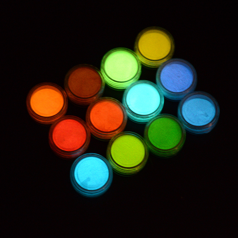 美甲夜光粉 12色 盒装 美甲diy材料 灯照发光 太阳光 灯光