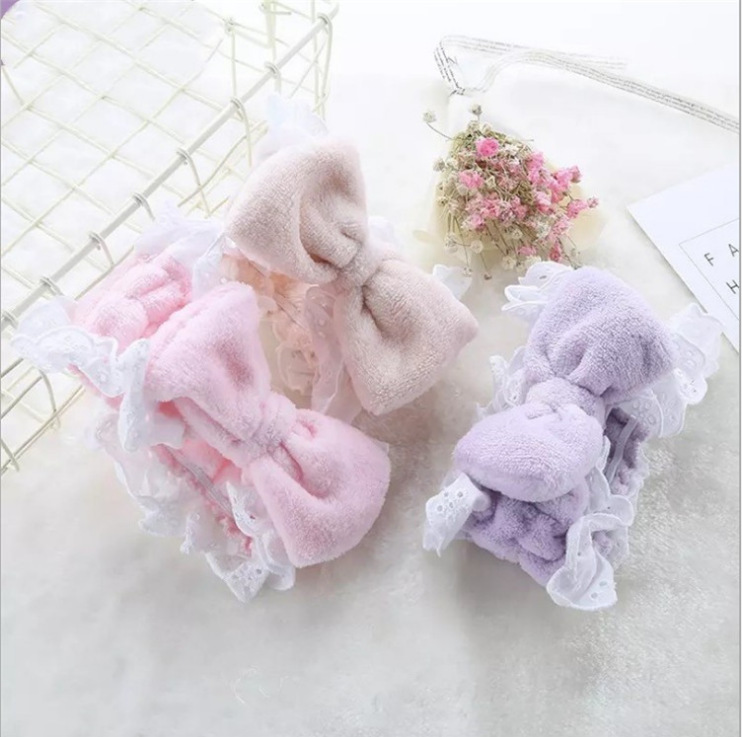 Wholesale Japanese Sweet Lace Bow Hair Band Internet Celebrity Mori Women's Makeup and Face Wash Hair Band