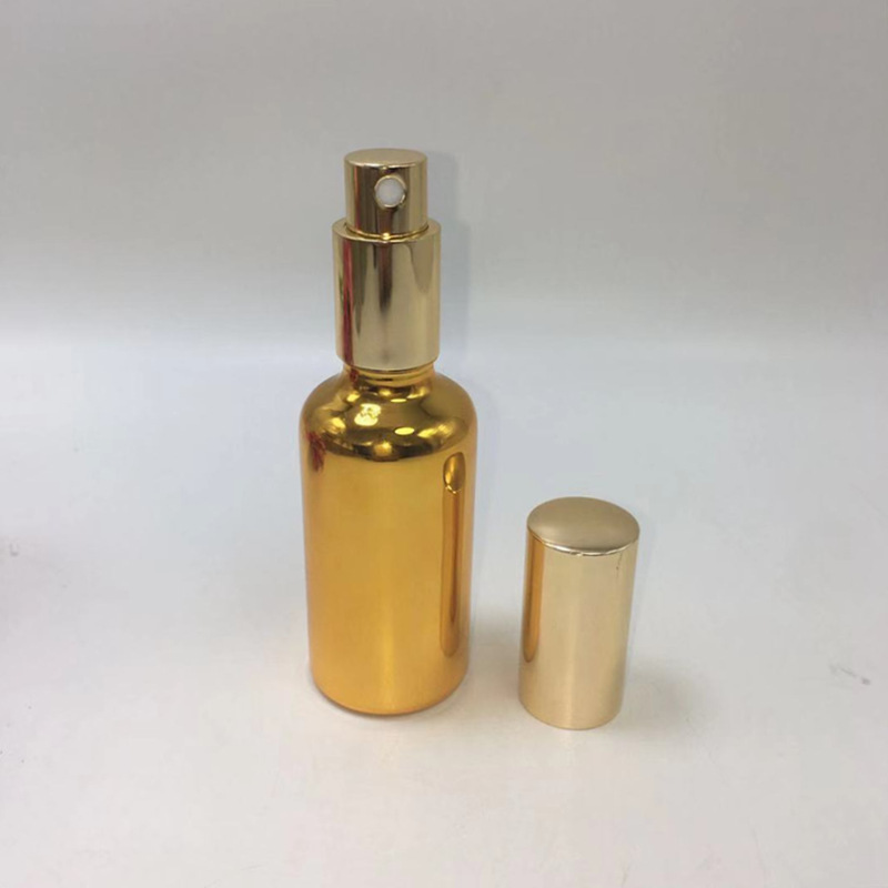 厂家批发电镀精油瓶金色20ml化妆品分装瓶5-100ml银色滴管玻璃瓶