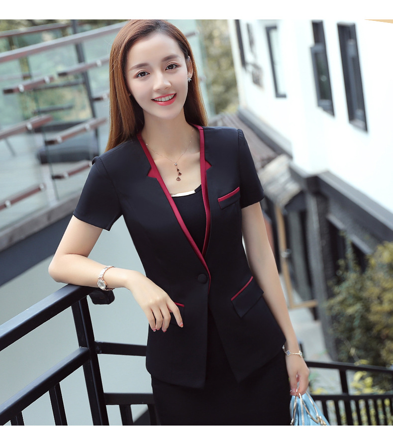 酒店服务员工作服短袖女领班前台饭店餐饮收银宾馆ktv美容院制服