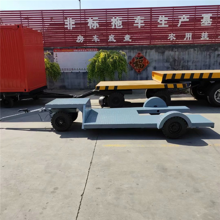 3吨低底盘平板拖车托挂车 车间仓库周转车 低房车房屋底盘拖车