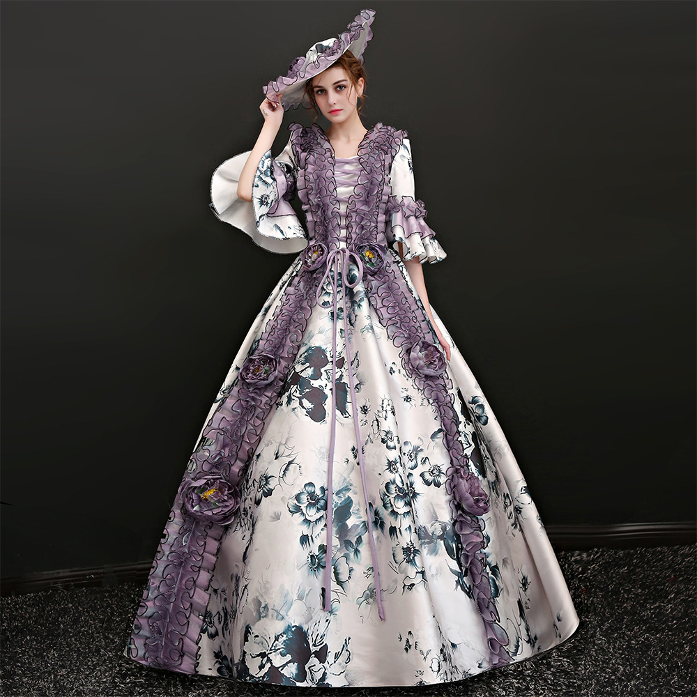宫廷风连衣裙时髦泡泡袖法式蓬蓬公主裙礼服设计感夏收腰法式复古宫廷