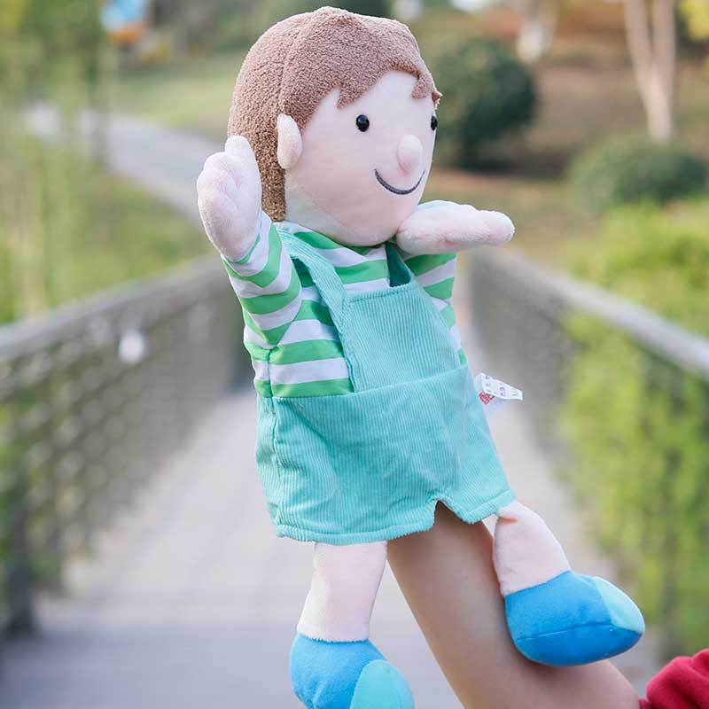 新款一家亲人物大号手偶玩具儿童讲故事早教安抚手套爷爷奶奶男孩