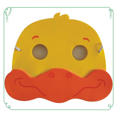 【厂家直销】eva儿童动物卡通面罩表演头套幼儿园道具 大黄鸭面具