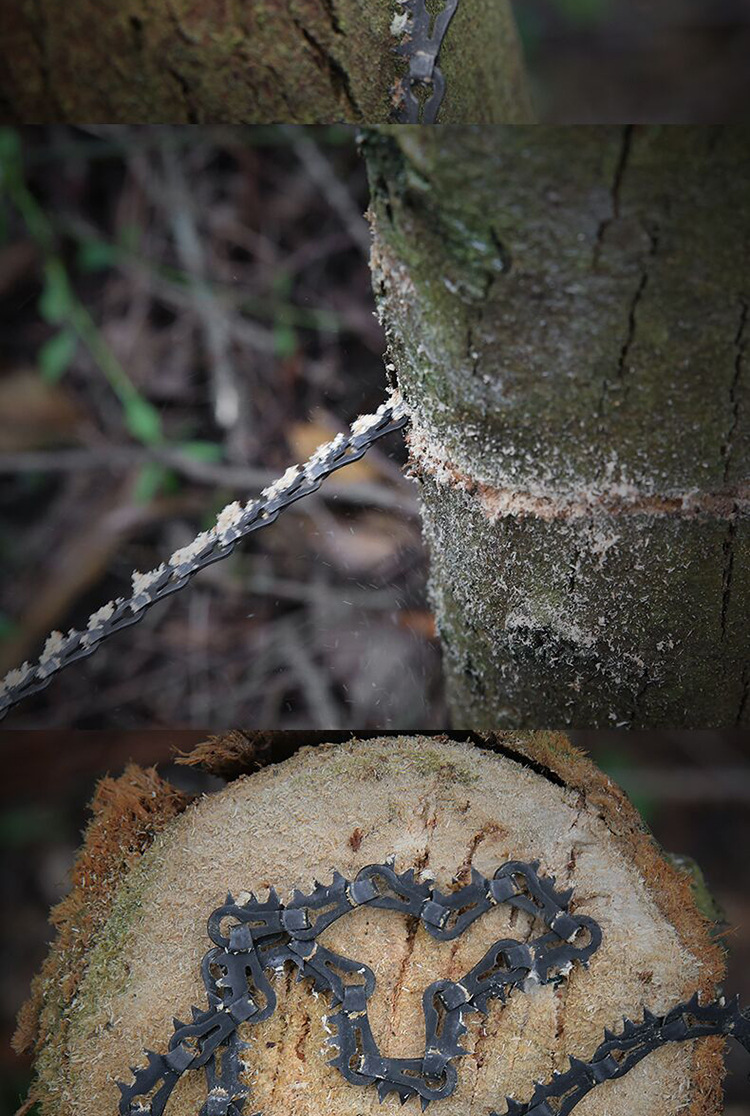 户外链锯便携钢丝锯手工锯野外求生线锯单侧齿手动拉环链条锯