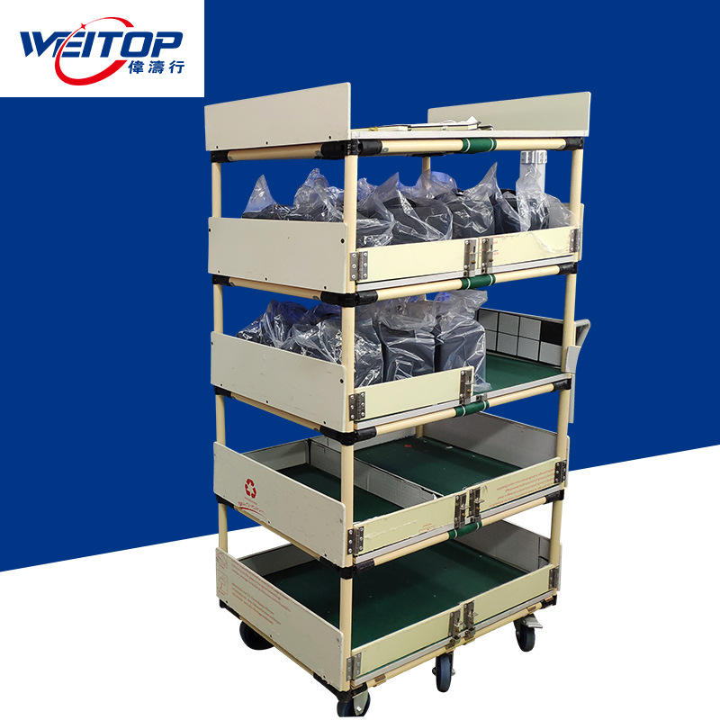 精益管周转车老化车多层手推车维修工具车多层防静电物料周转车