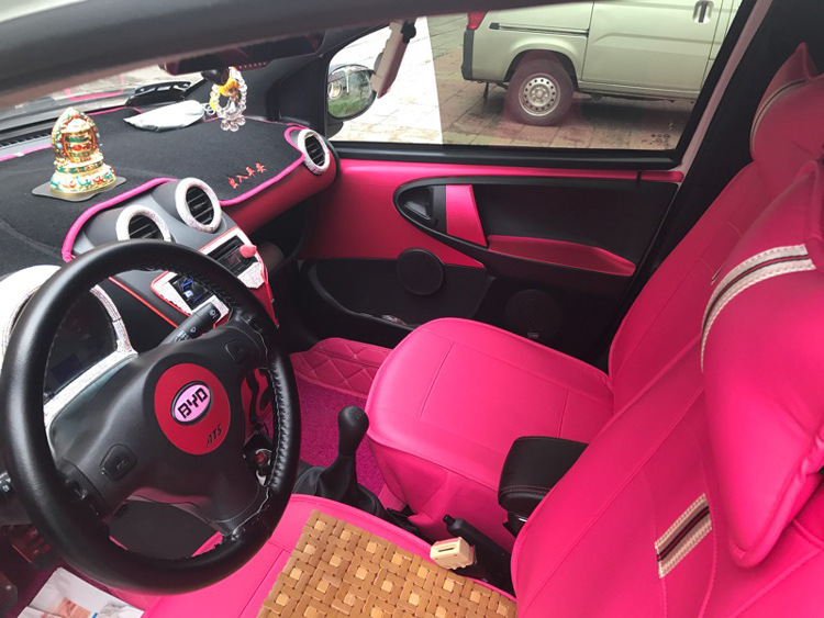 适用于比亚迪f0改装内饰贴纸 fo中控门板装饰碳纤维保护汽车贴膜