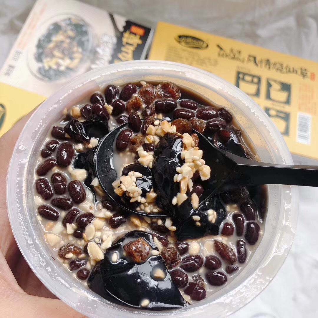 厂家直销水晶风情烧仙草粉红豆龟苓膏果冻冷饮点心代发315克*6盒