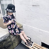 ins girl Navy collar Western style Short sleeved Dress Little Bear Cartoon pattern lovely leisure time On behalf of ins girl Navy collar Western style Short sleeved Dress Little Bear Cartoon pattern lovely leisure time On behalf of