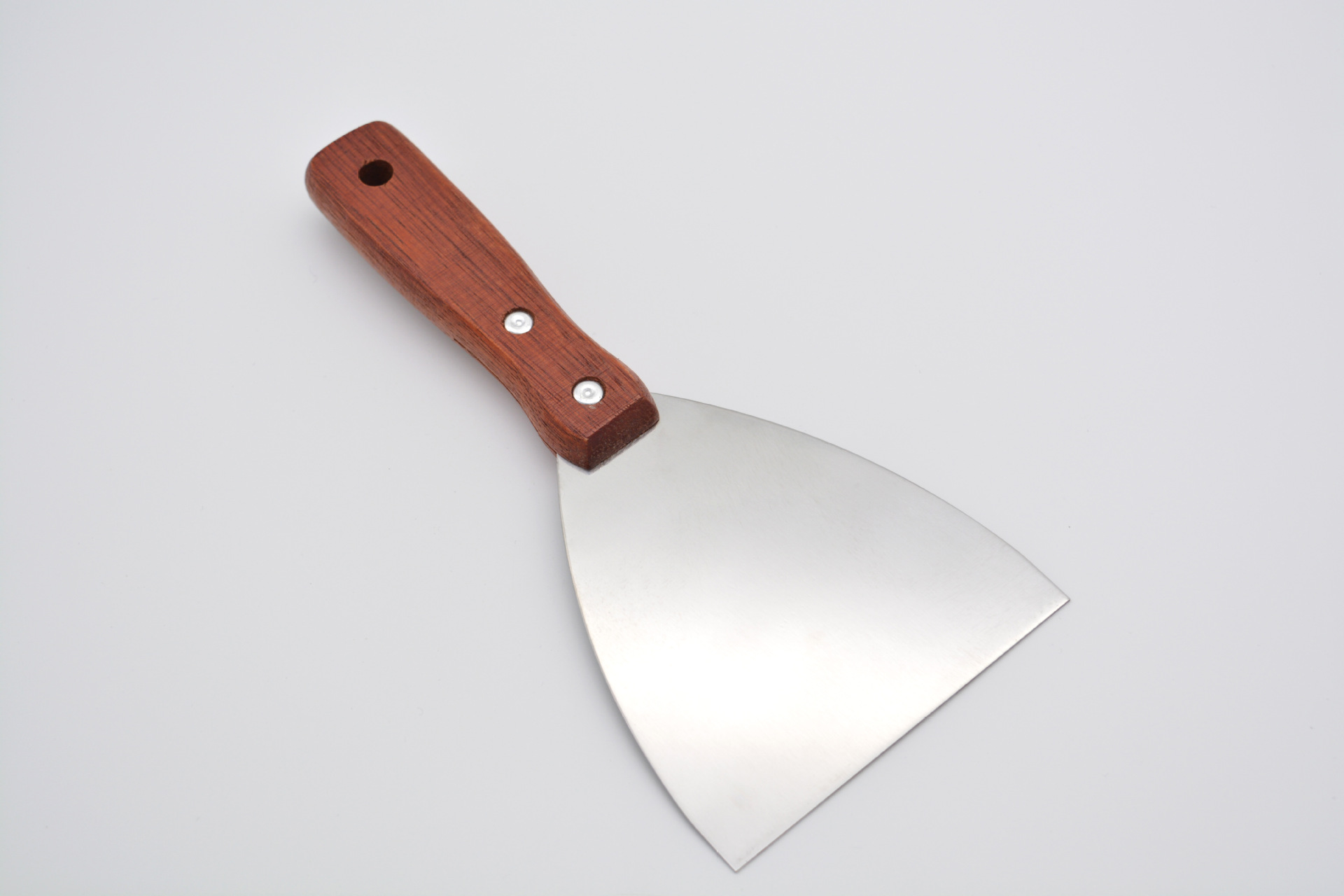 木柄不锈钢油灰刀厂家直销硬刀身腻子刮墙清洁刮板精抛镜面铲刀