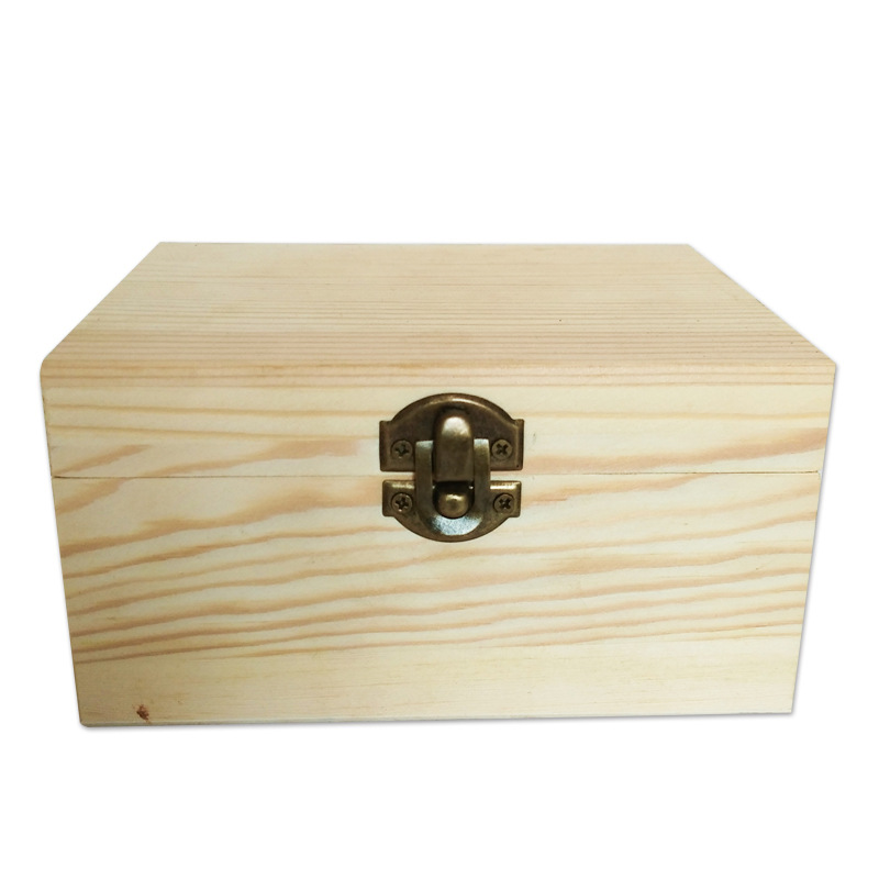 Storage Box Wooden Tea Gift Box Wooden with Lock Storage Box Pine Ornament Porcelain Wooden Box