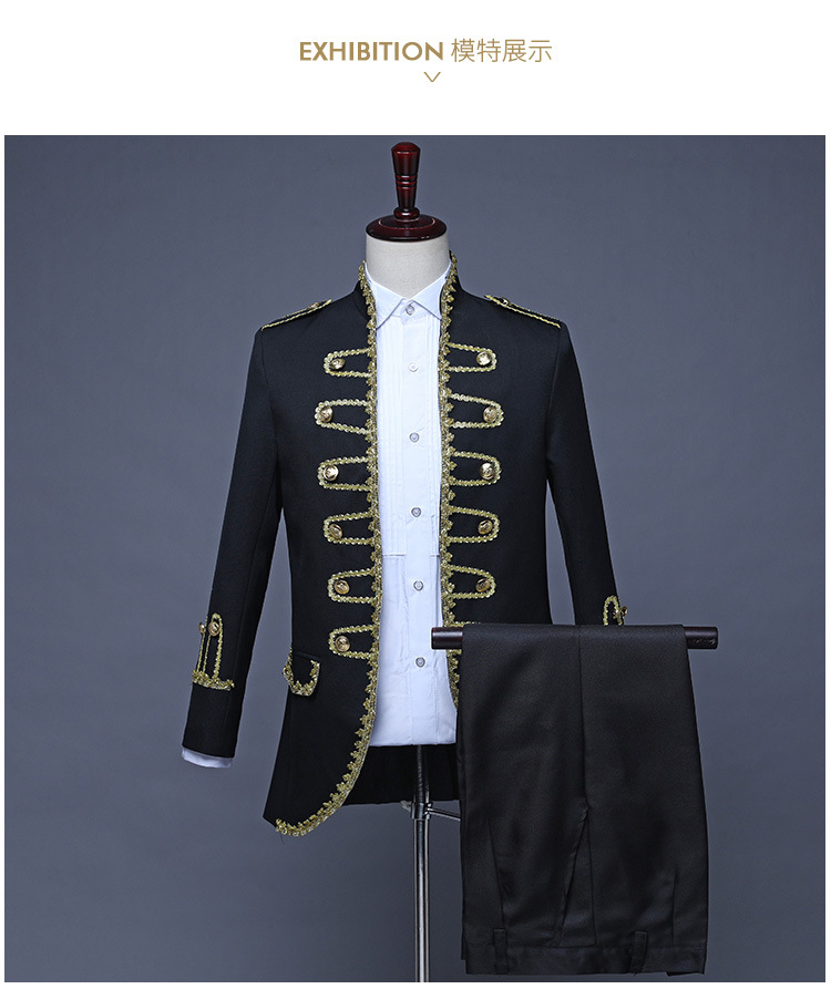 欧洲男装扣子宫廷表演服礼服男士装影楼主题主持燕尾服舞台演出服
