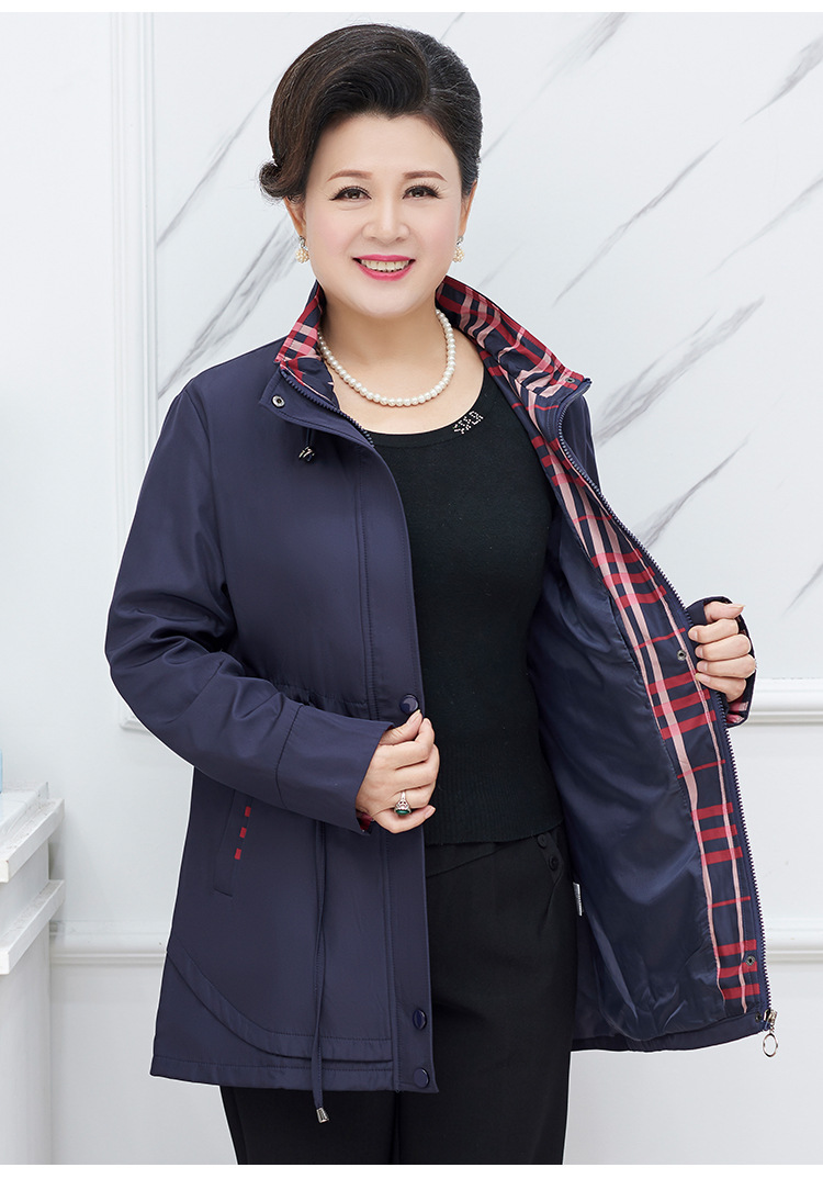 70岁60妈妈中老年人女装春秋风衣薄外套80老太太奶奶装加肥加大码