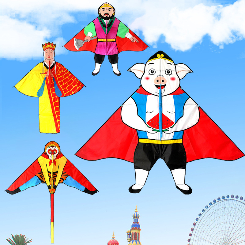 儿童风筝潍坊百特新款西游记系列猪八戒风筝线轮易飞