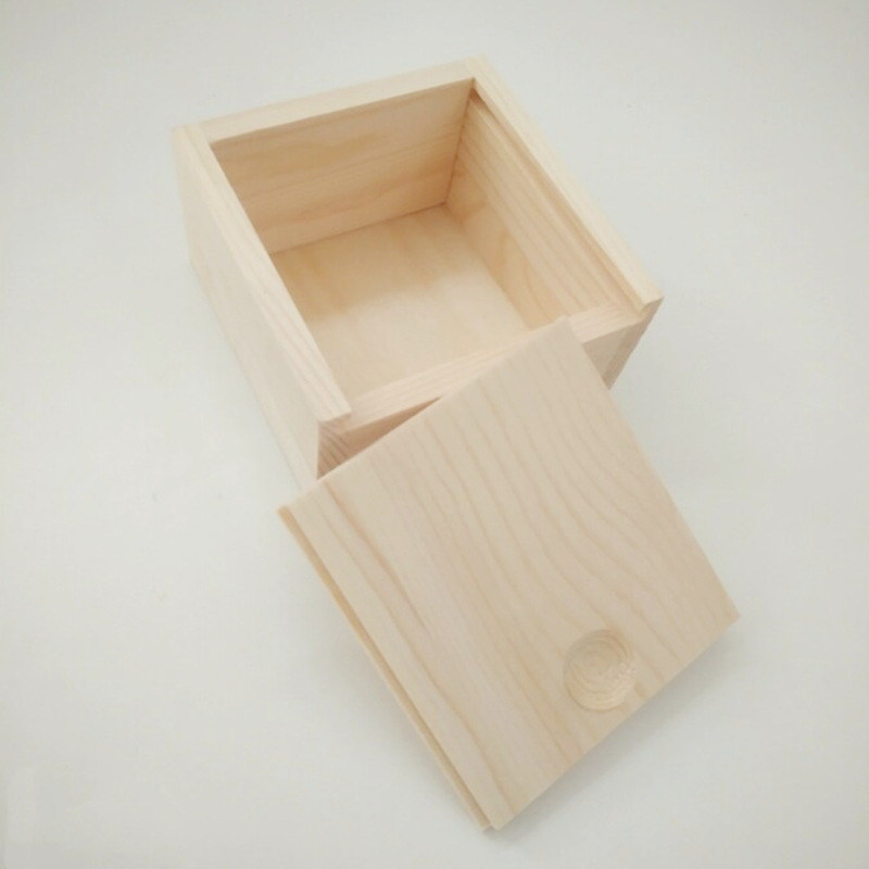 手工皂木盒正方形抽拉盖包装盒 珠宝首饰礼品糖果木盒 收纳木盒子