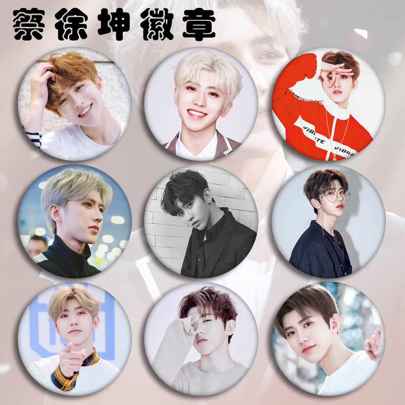 明星徽章 蔡徐坤周边胸章胸针挂件 支持分销一件代发 5.8高清特价-阿