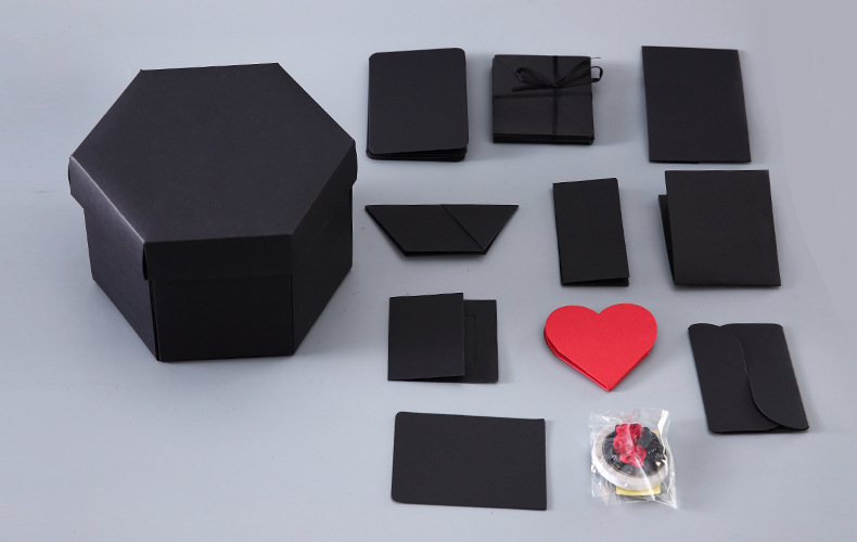 抖音同款 六边形爆炸盒子 惊喜盒子情人节圣诞节纪念日厂家直销