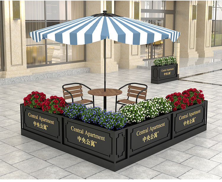 现代简约大型景观花架商场步行街活动会场装饰花箱售楼部铁艺花箱