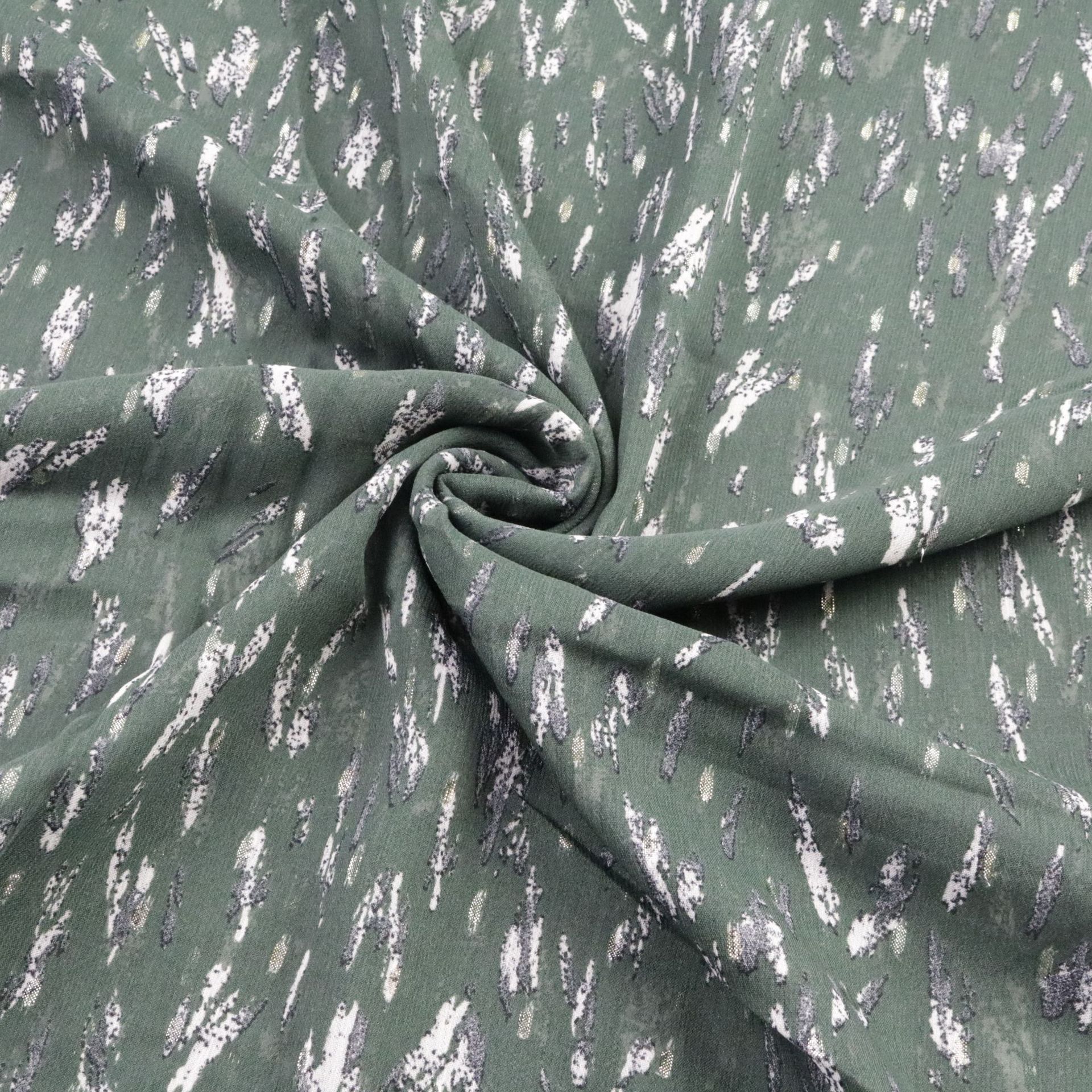 xr220-5032 现货销售 金银丝雪纺剪花印花布 高档女装服装面料