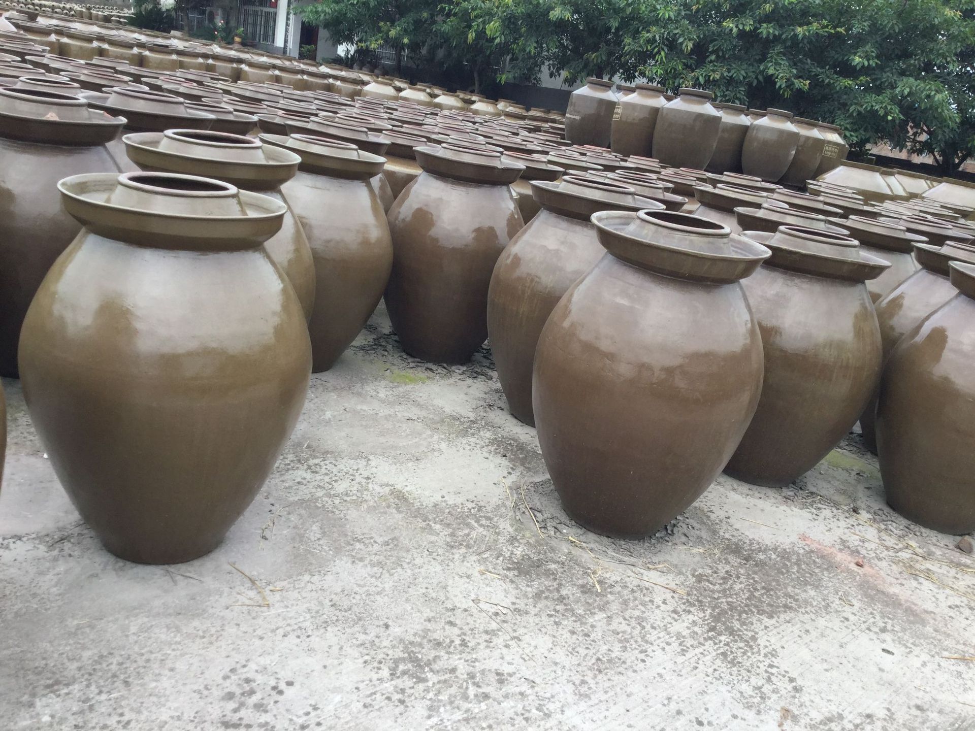 耐酸碱防腐腌菜坛 四川隆昌县700斤泡菜坛子 350kg土陶泡菜坛批发