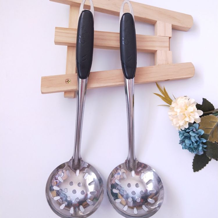 火锅漏勺 黑色长柄漏勺 大眼漏勺 火锅勺 1元2元 批发