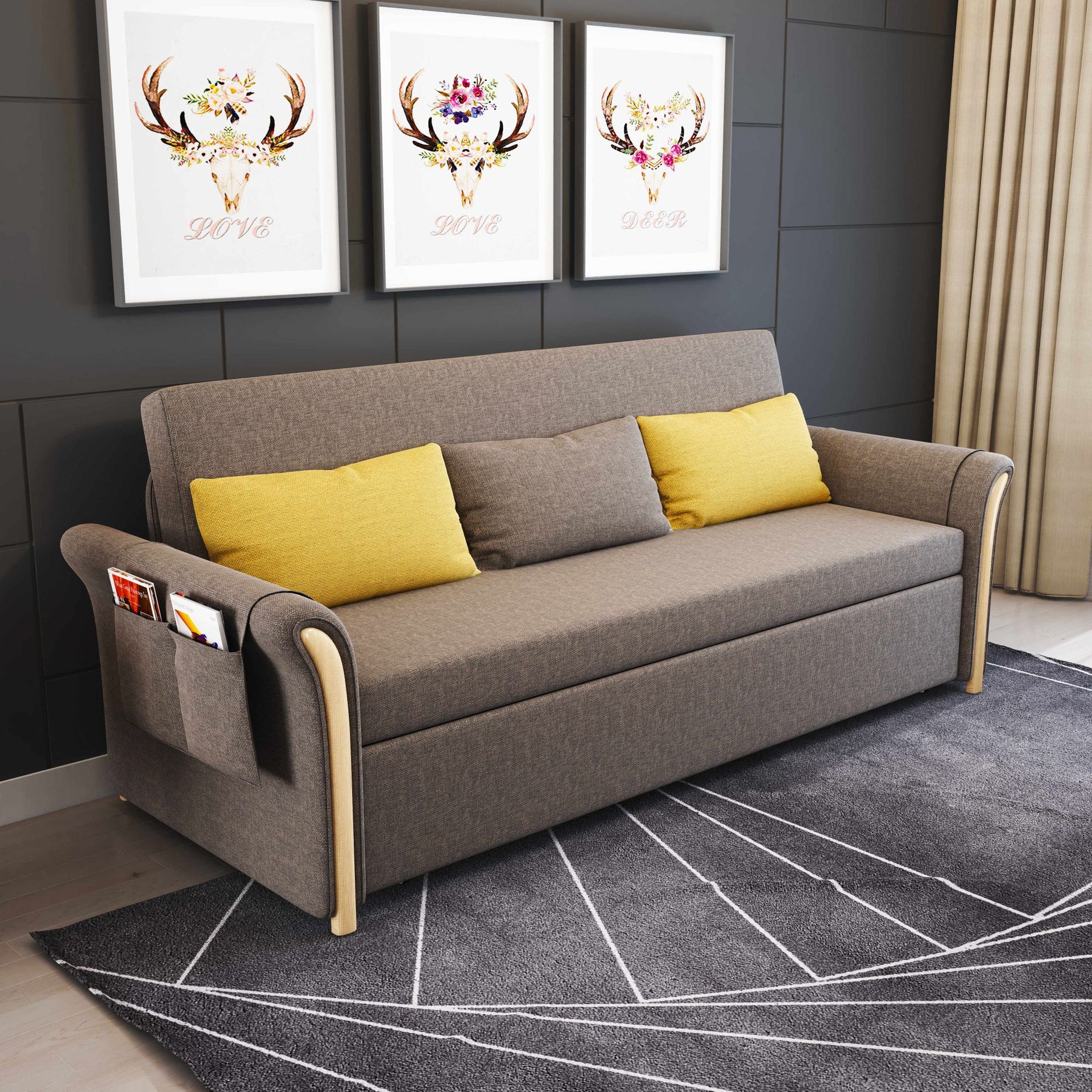 扶手带功能沙发