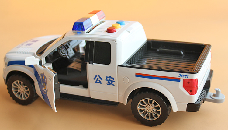 林达惯性车8045拖车仿真警车会讲故事的海警救援车男孩小汽车模型