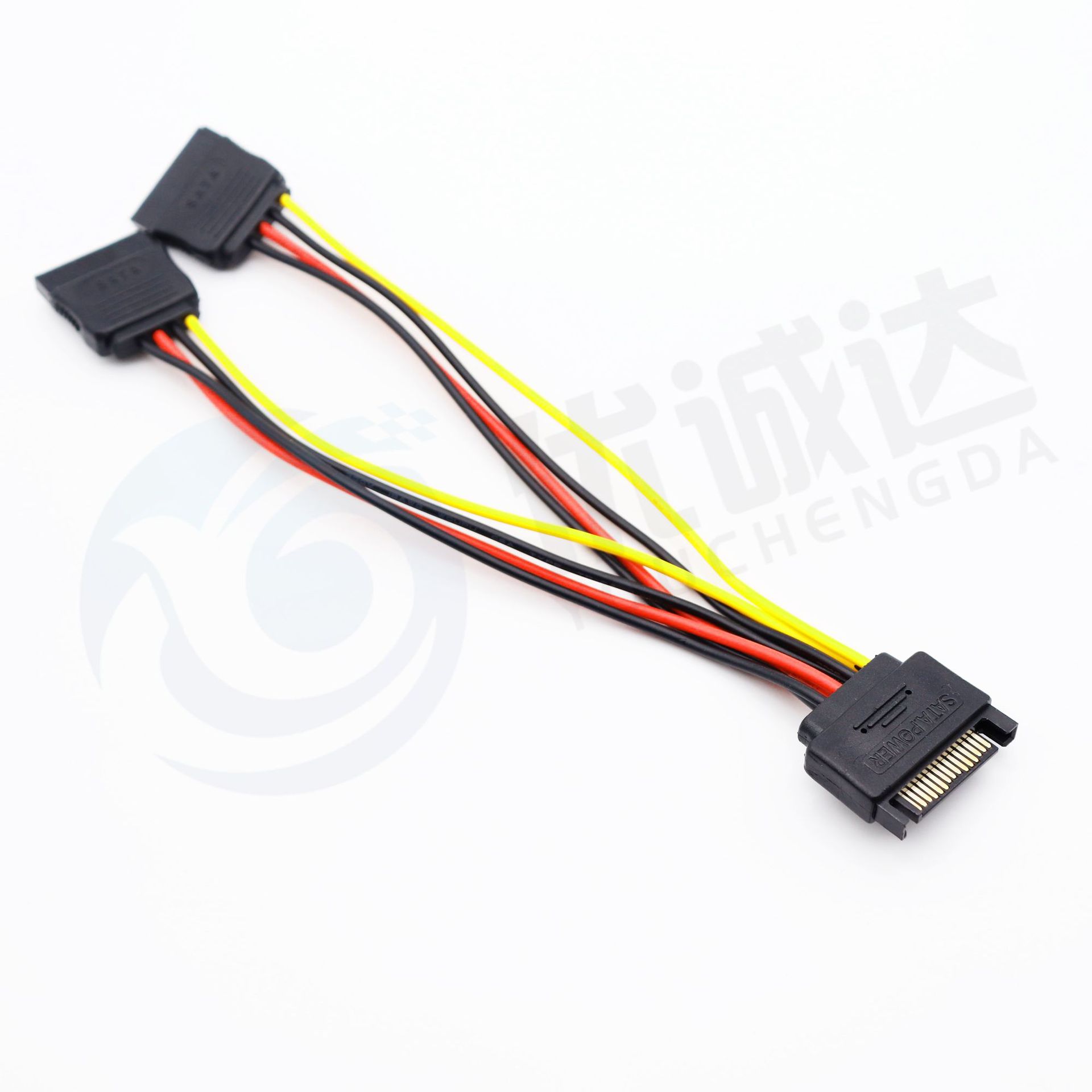 sata15pin一分二电源线 sata硬盘数据线一拖二 sata串口电源线