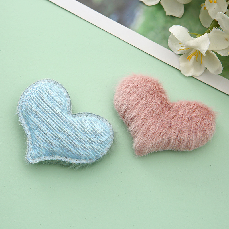 儿童发饰可爱毛绒桃心发夹发箍配件手工diy饰品材料服饰包包配件