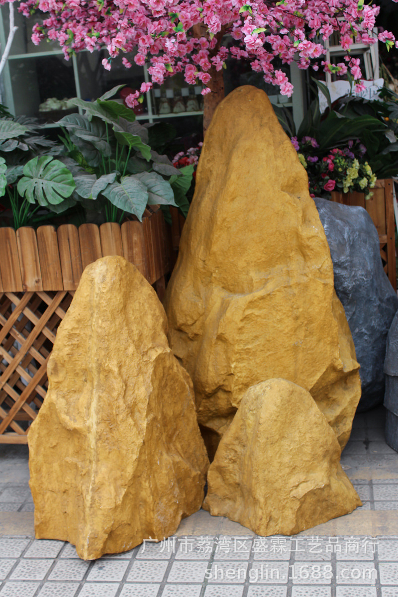 仿真石头景观玻璃钢石头 石头订做园林造景装饰演出道具假石头