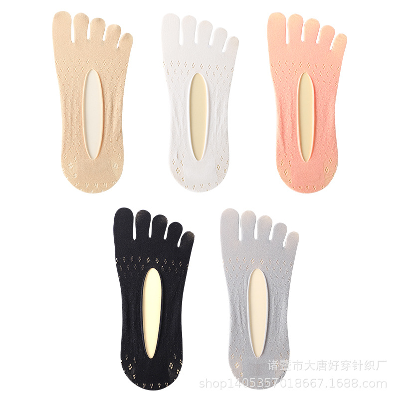Summer Velvet Five-Finger Boat Socks Women's Breathable Thin Invisible Socks Mesh Women's Socks Toe Socks Factory Direct Sales