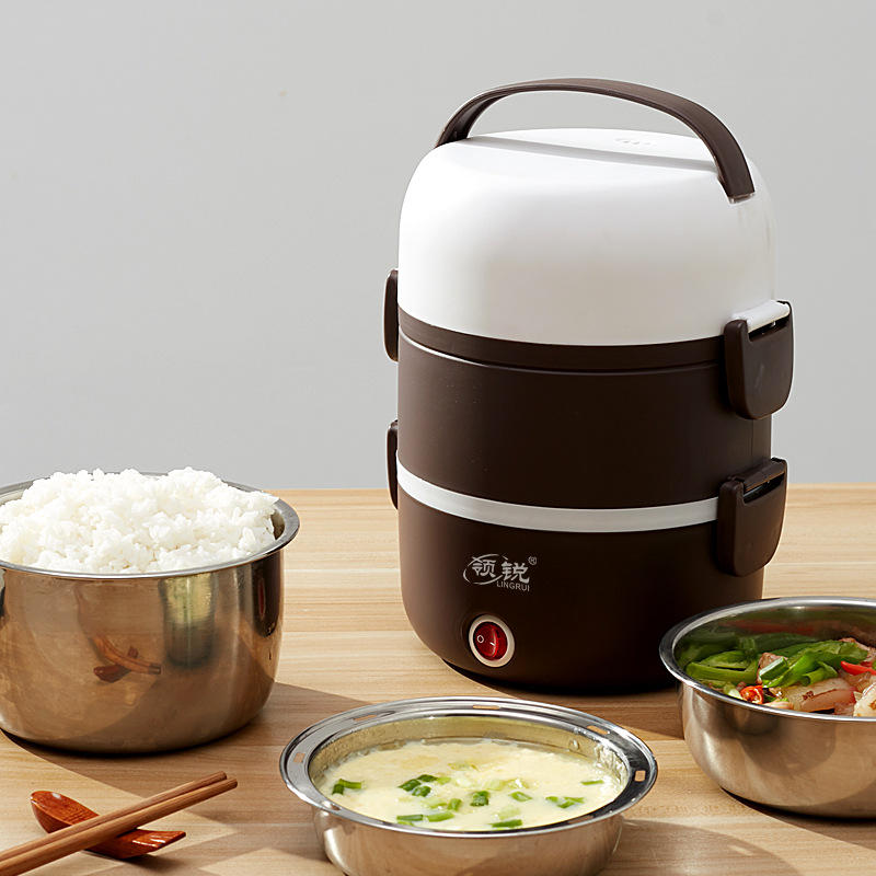 电热饭盒蒸煮加热保温饭盒热饭神器上班族蒸饭器多功能插电不锈钢