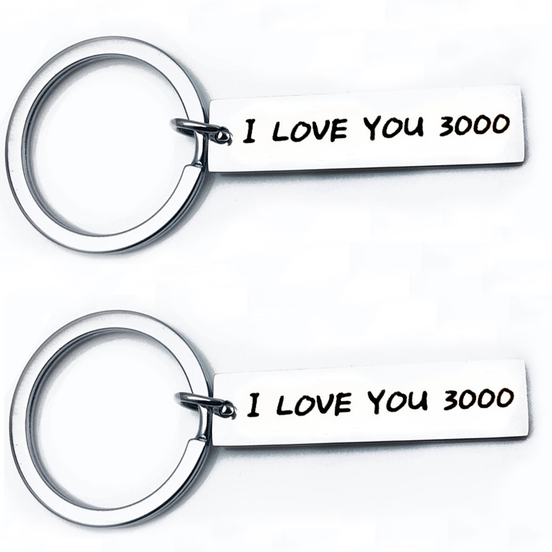 欧美复仇者联盟iloveyou3000不锈钢钛钢钥匙扣tonystark礼物